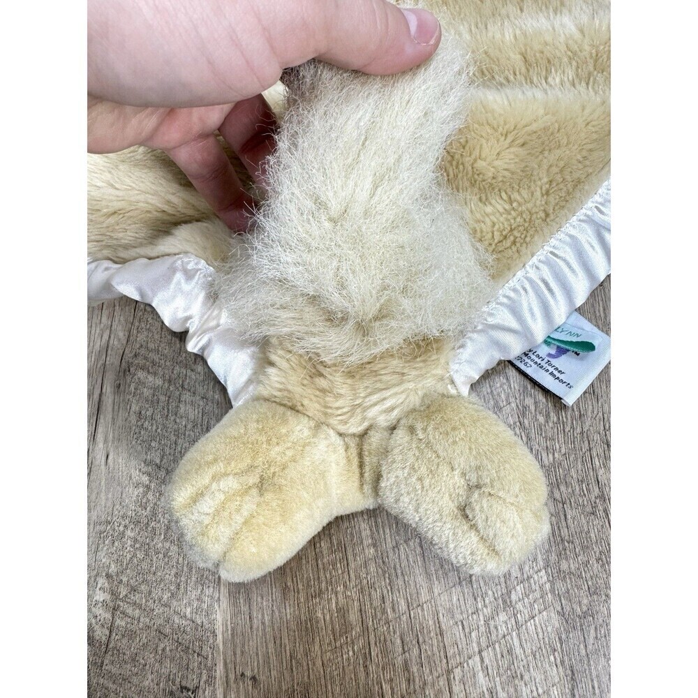 14" Lori Turner My Banky Lynn Kitty Cat Baby Lovey Plush Blanket Satin Trim Tan - Picture 8 of 12